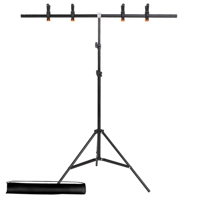 Kit de support de fond de type T de 2 x 1,5 m avec sac de sable carré pour studio de photographie / vidéographie