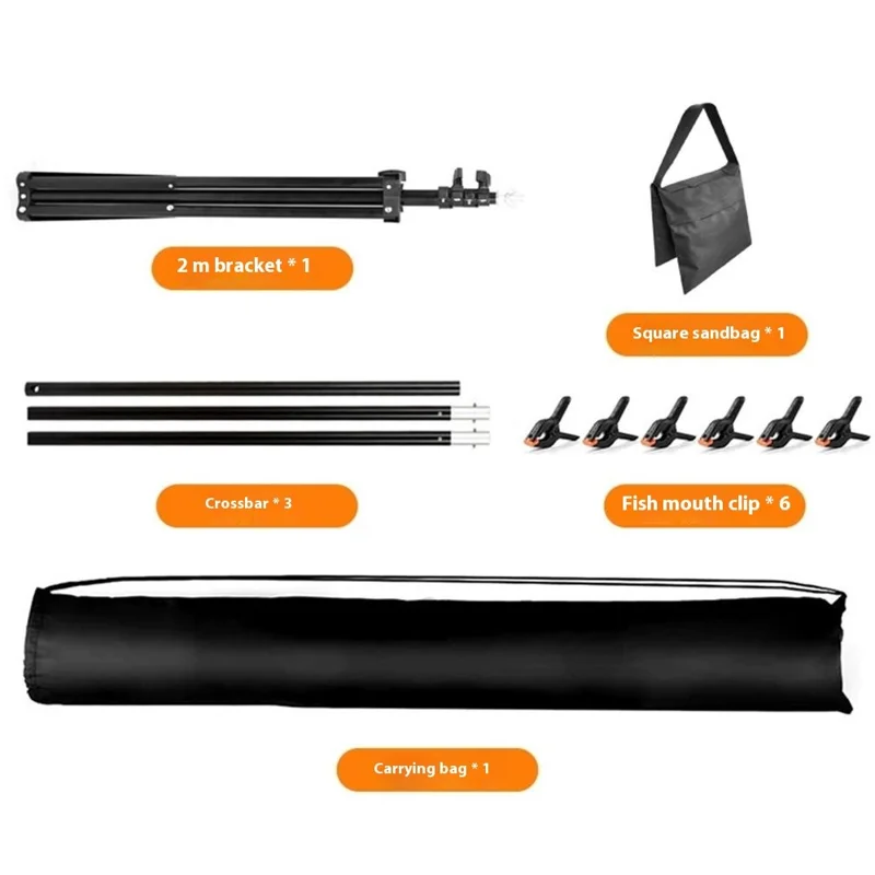 2 x 2m T-Type Stand Background Support Kit with Square Sandbag for Photography / Videography Studio