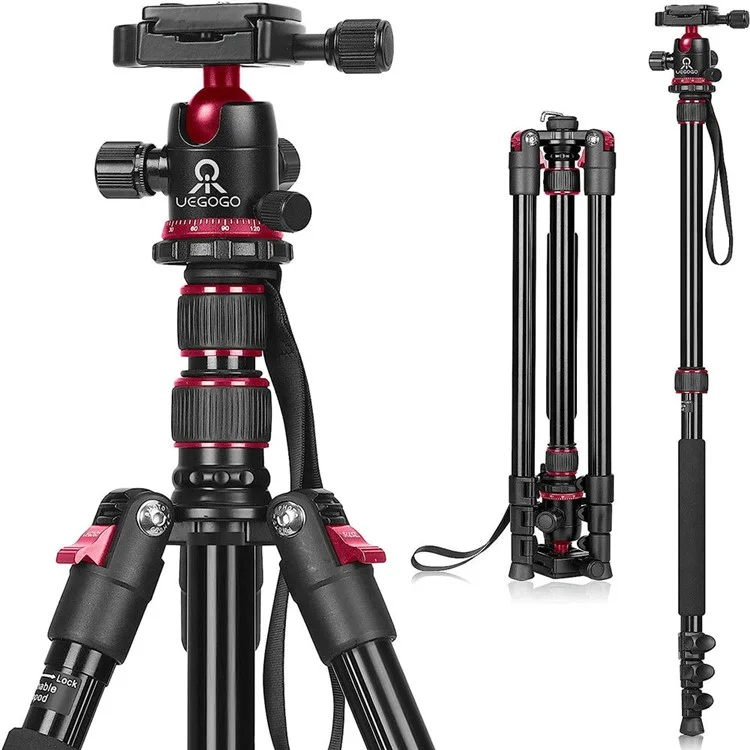 UEGOGO C11 Kamera-Stativ für Fotografie und Videoaufnahmen, Smartphone Live-Streaming Halterung - Schwarz+Rot