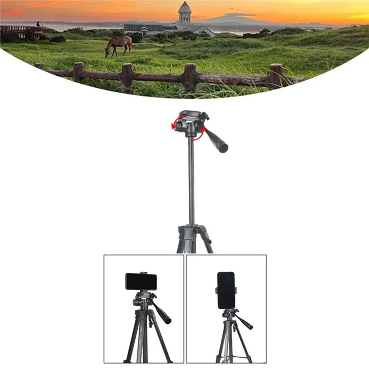JMARY KP-2201 Smartphone / Camera Live Photography Tripod Portable 1.7m Adjustable Stand with Phone Clip
