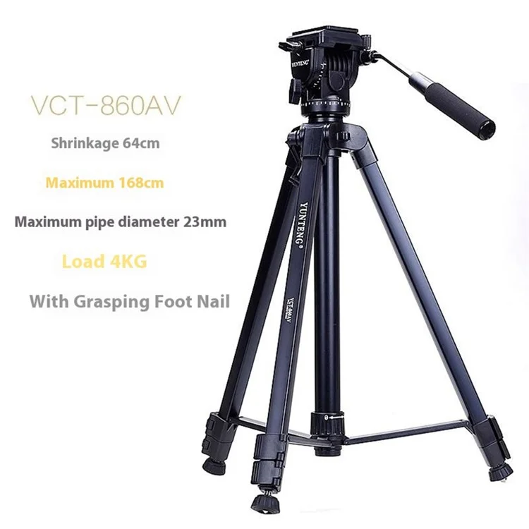 YUNTENG VCT-860AV Профессиональный гидравлический штатив с демпфирующей головкой