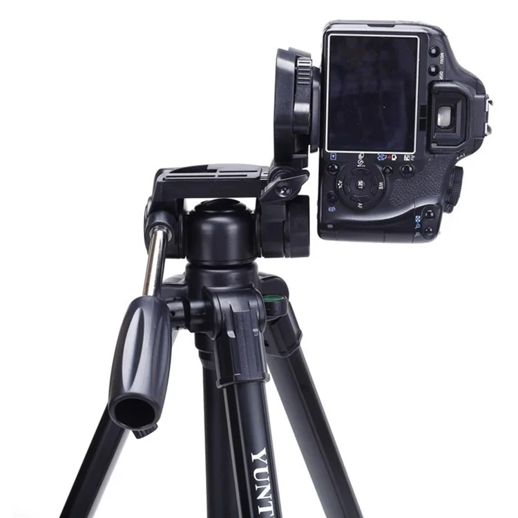 Trípode YUNTENG VCT-690RM para Cámaras y Smartphones, Cabezal Panorámico de 3 Vías Portátil para Fotografía