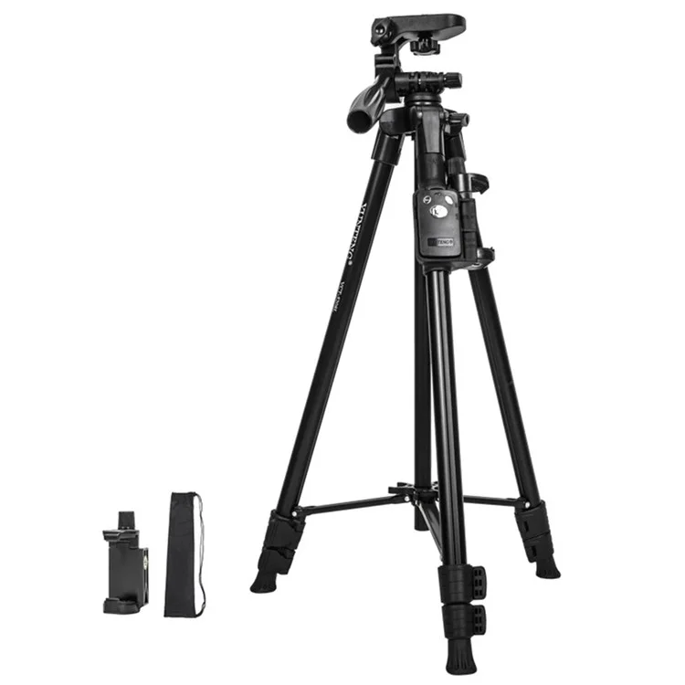 YUNTENG VCT-5208L Portable Tripod Selfie Stand Smartphone Holder with Bluetooth-Compatible Remote Control