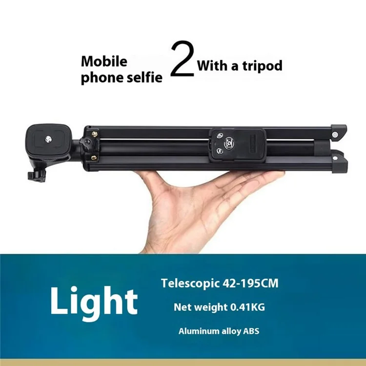 YUNTENG VCT-1688L 195 см Удлиненная селфи-трипод для прямых эфиров со штативом для телефона и пультом дистанционного управления с поддержкой Bluetooth