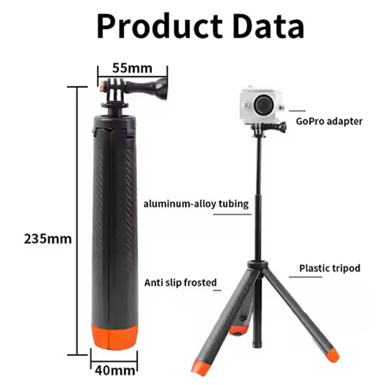 C063 Underwater Floating Selfie Stick Handheld Stabilizer Anti-Shake Tripod Snorkeling Pole for GoPro Action Camera