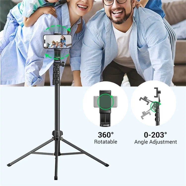 UGREEN 90235 Trípode Extensible de 1,71 m de Aleación de Aluminio Plegable para Gopro / Teléfono Móvil