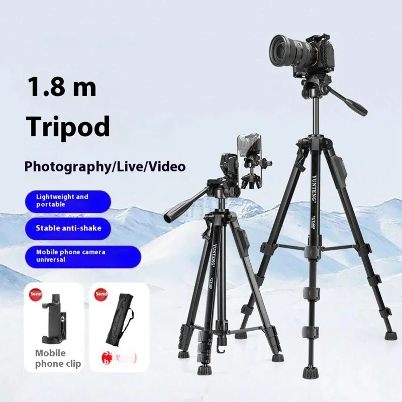 Trípode YUNTENG VCT-669 con Soporte para Cámara y Smartphone, Compatible con Bluetooth, para Grabación de Vlogs, Streaming en Vivo y Vídeos