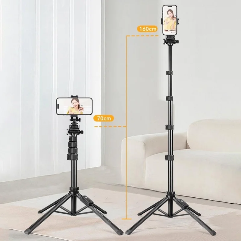 YUNTENG XC-90 Supporto per Selfie con Bluetooth per Smartphone, Staffa a 4 Gambe per Vlog e Streaming Live