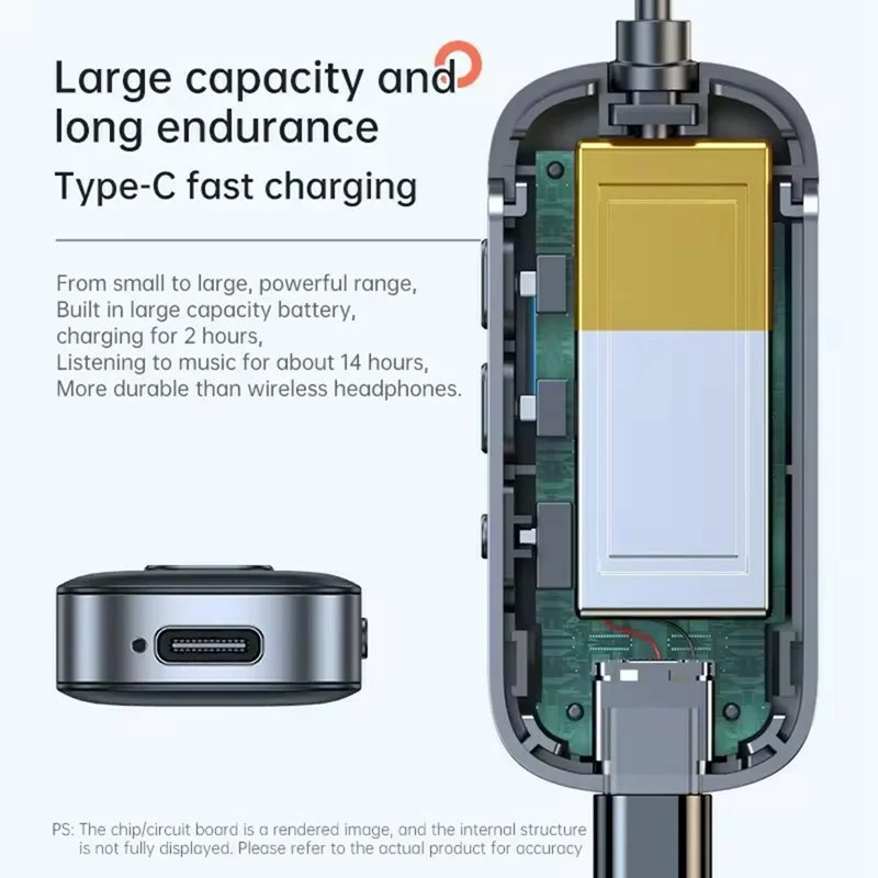 C49 Ricevitore e Trasmettitore 2 in 1 APTX Adattatore Wireless Bluetooth 5.2 Vivavoce con Jack Aux 3,5 mm
