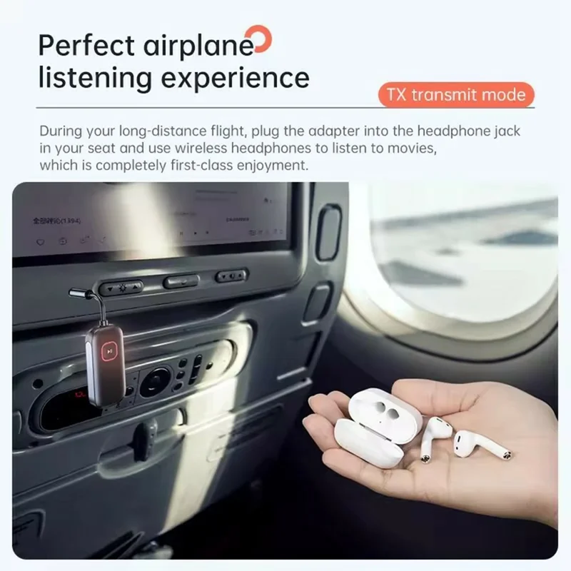 C49 Ricevitore e Trasmettitore 2 in 1 APTX Adattatore Wireless Bluetooth 5.2 Vivavoce con Jack Aux 3,5 mm