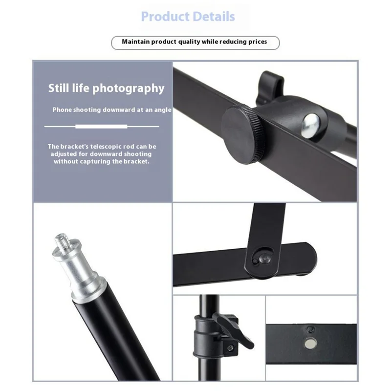 L-610 10 Inch Ring Light with Desktop Overhead Bracket for Cellphone USB Powered 3 Color Temperatures Fill Light