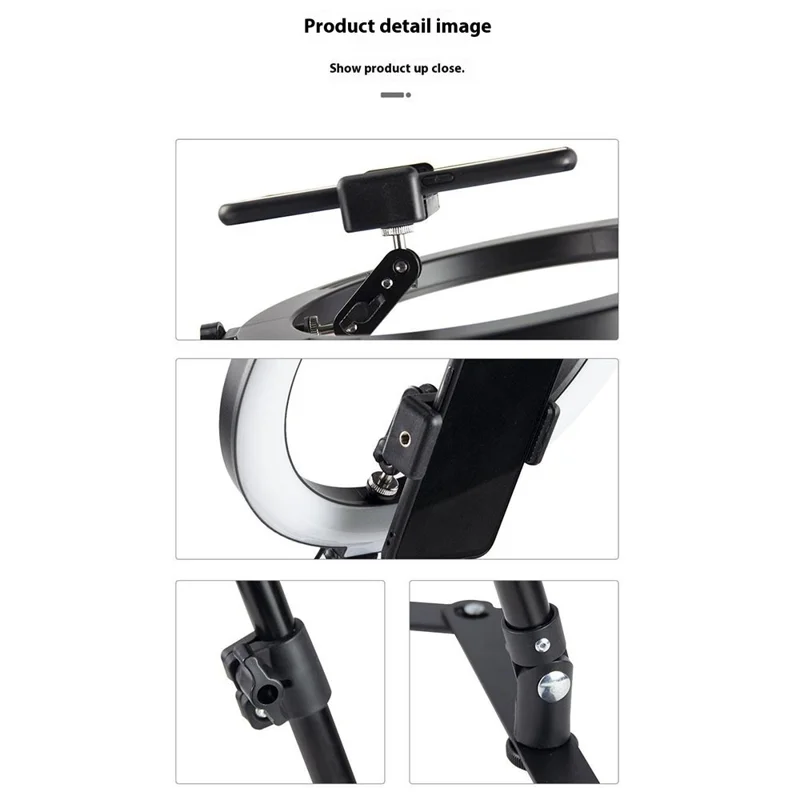 L-610 10 Inch Ring Light with Desktop Overhead Bracket for Cellphone USB Powered 3 Color Temperatures Fill Light