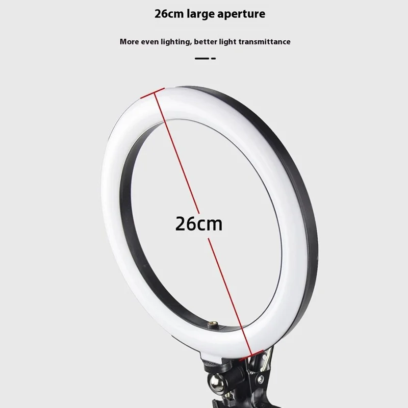 L-610 10 Inch Ring Light with Desktop Overhead Bracket for Cellphone USB Powered 3 Color Temperatures Fill Light