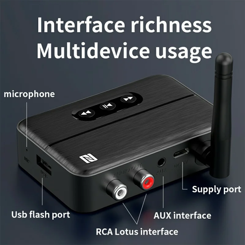 M60 Bluetooth-compatible 5.4 Audio Receiver for Car Home Stereo Hands Free Calling Music Player