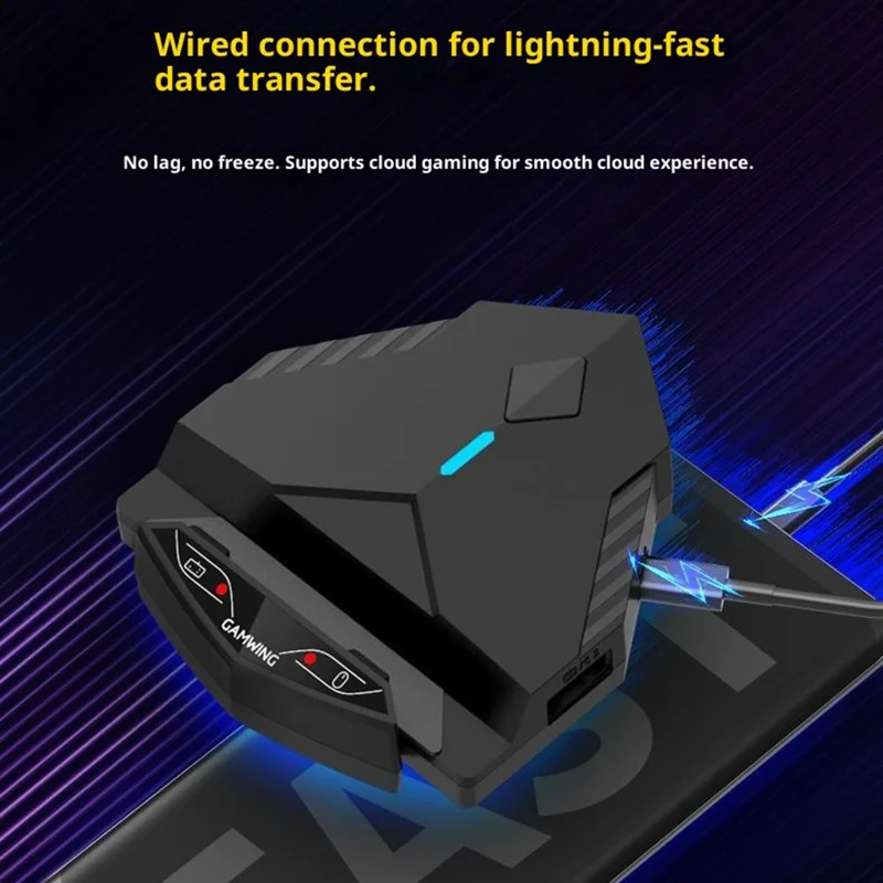 GAMWING Lingzha 2 Pro Gaming Keyboard Mouse Converter Wired + Bluetooth-Compatible Dual Mode Game Adapter for Tablets / Phones PUBG LOL