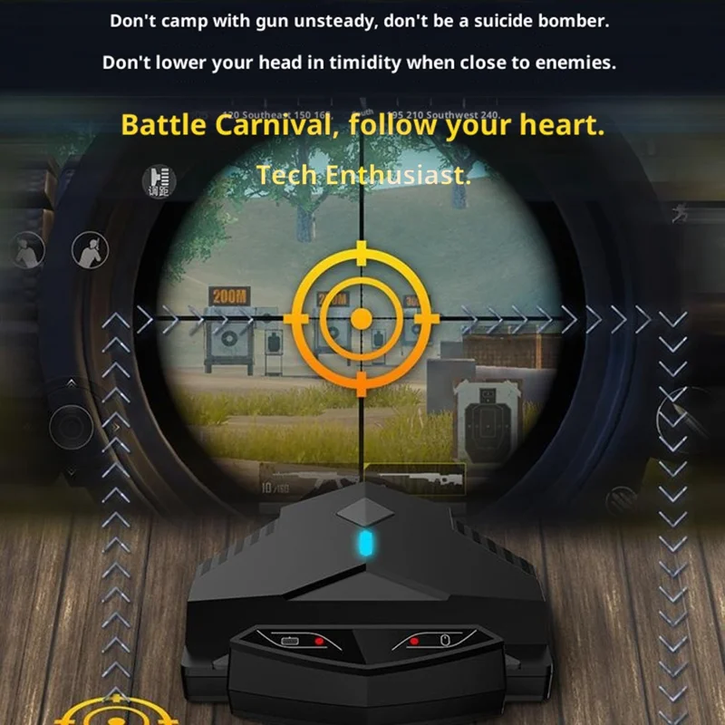 GAMWING Lingzha 2 Pro Gaming Keyboard Mouse Converter Wired + Bluetooth-Compatible Dual Mode Game Adapter for Tablets / Phones PUBG LOL