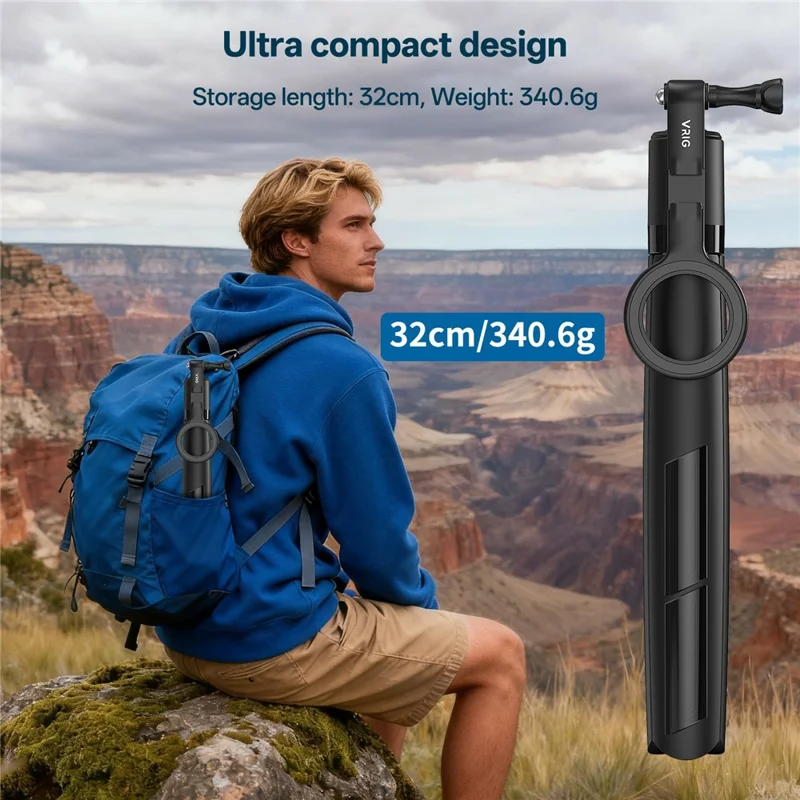 VRIG TP31 لجهاز GoPro / هاتف ذكي متوافق مع MagSafe، عصا سيلفي قابلة للتمديد بـ 7 أقسام وحوامل ثلاثية القوائم