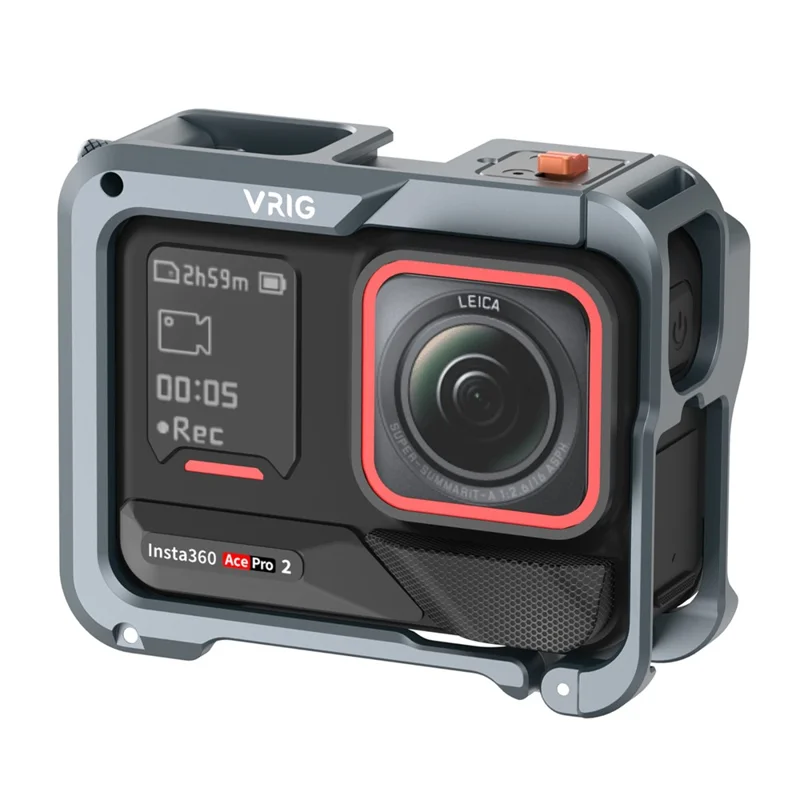 VRIG GA-06 para Insta360 Ace / Ace Pro / Ace Pro 2 Funda de Cámara de Caja Metálica con Sistema de Liberación Rápida y Protección Completa