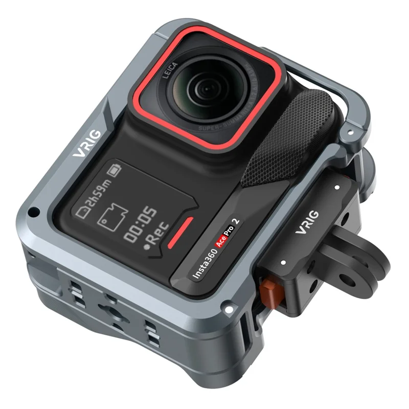 VRIG GA-06 para Insta360 Ace / Ace Pro / Ace Pro 2 Funda de Cámara de Caja Metálica con Sistema de Liberación Rápida y Protección Completa