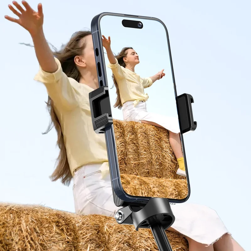 F07 Portabel 410 mm selfiespis med Bluetooth-fjärrkontroll, ministativ med 6-delat teleskopbom