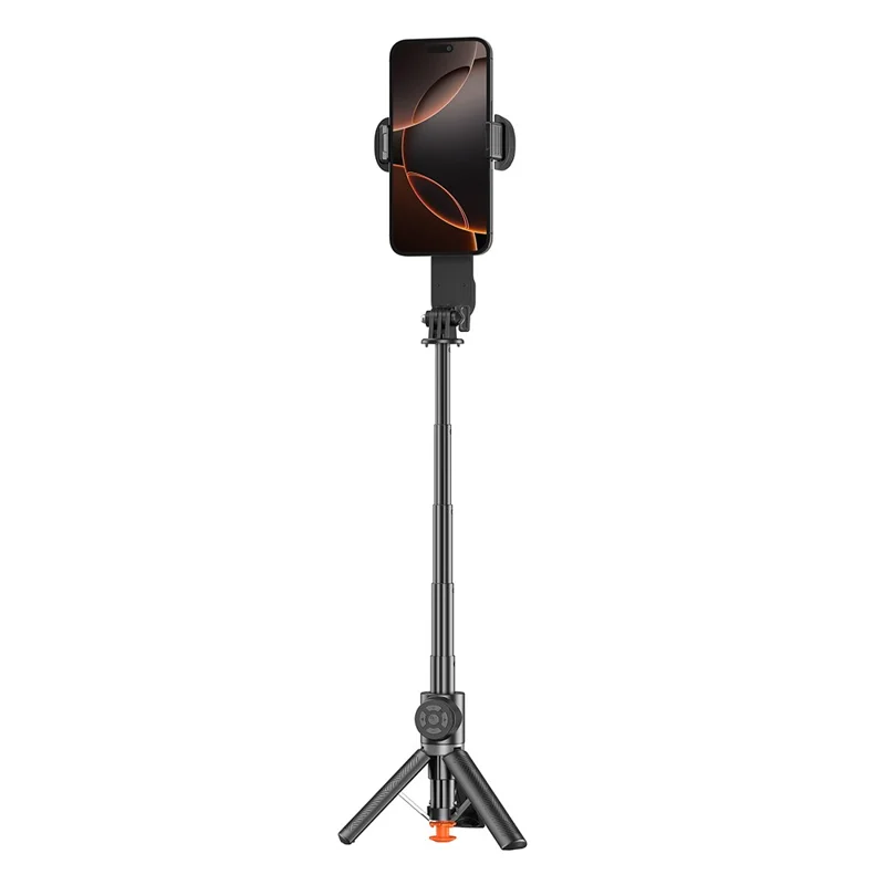 Q34 AI Anti-Shake Selfie Stick Gimbal Stabilizer RGB Beauty Light 71cm Extendable Phone Stand for Live Streaming - Black