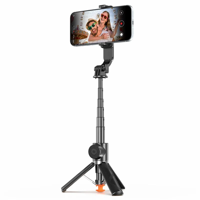 T01 Mini Selfie Stick 69cm Extendable Tripod Bluetooth-compatible Remote Phone Holder Stand for Photography - Black