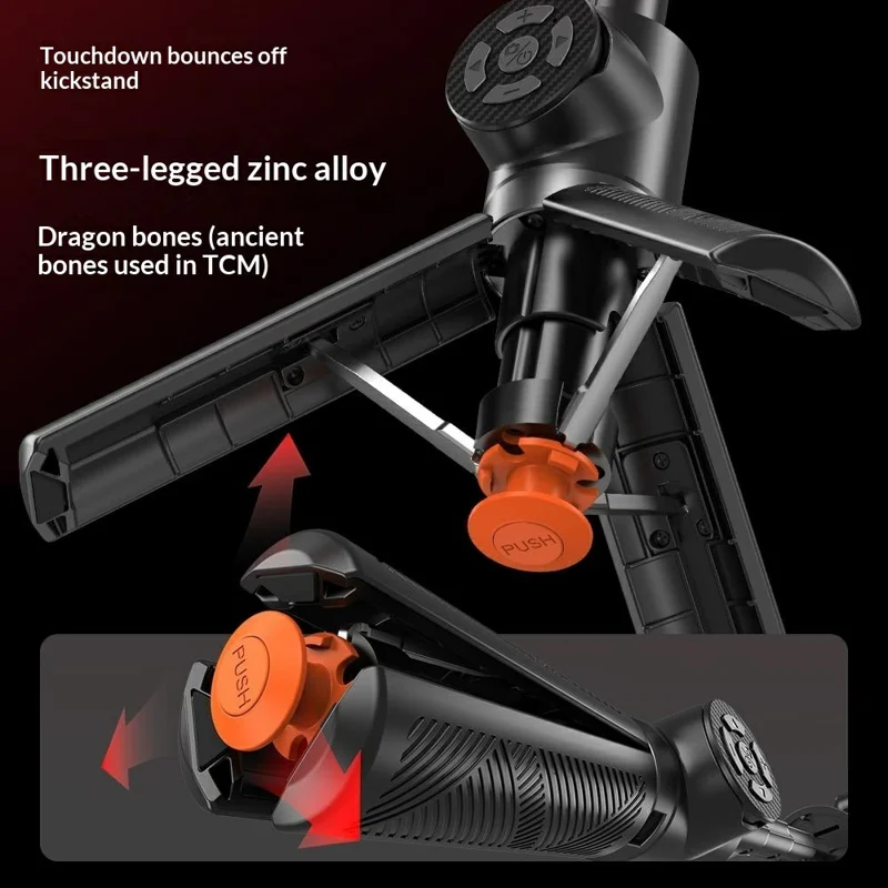 Q39 AI Gimbal Stabilizer Selfie Stick with RGB Fill Light Phone Stabilizer for Video Recording, YouTube - Black