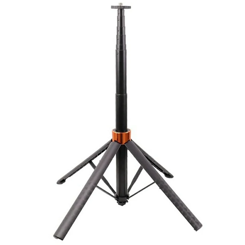 7 Sections Telescopic Tripod 1.5m Extendable Camera Stand Desktop Monopod for Live Streaming Photography - Black