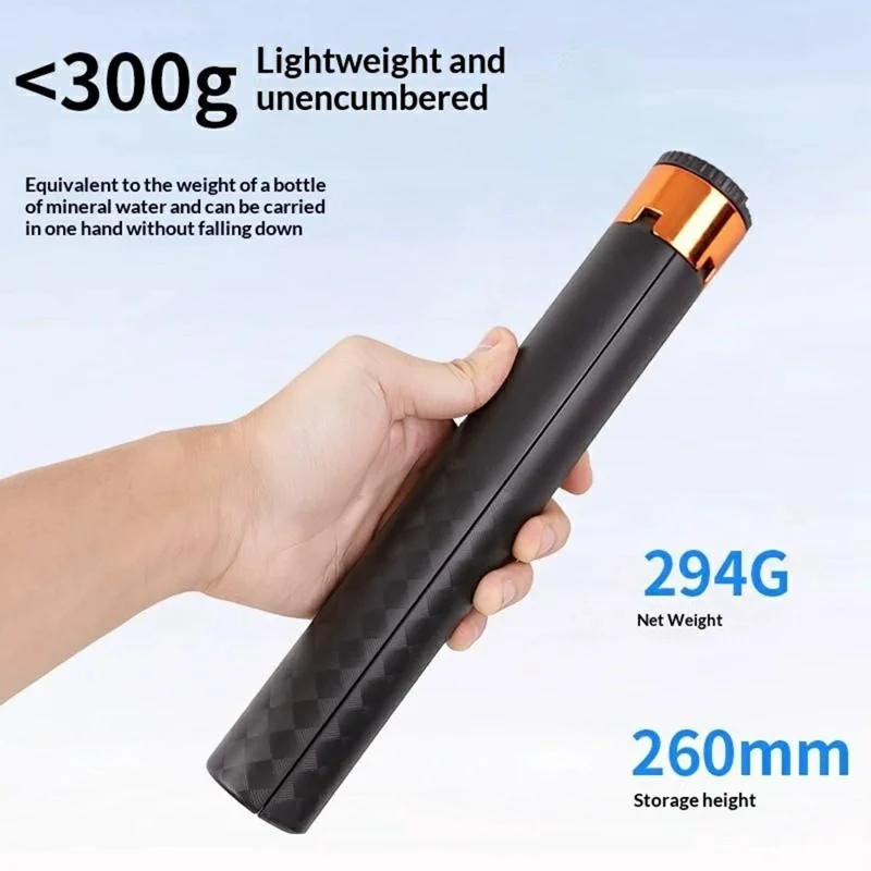 7 Sections Telescopic Tripod 1.5m Extendable Camera Stand Desktop Monopod for Live Streaming Photography - Black