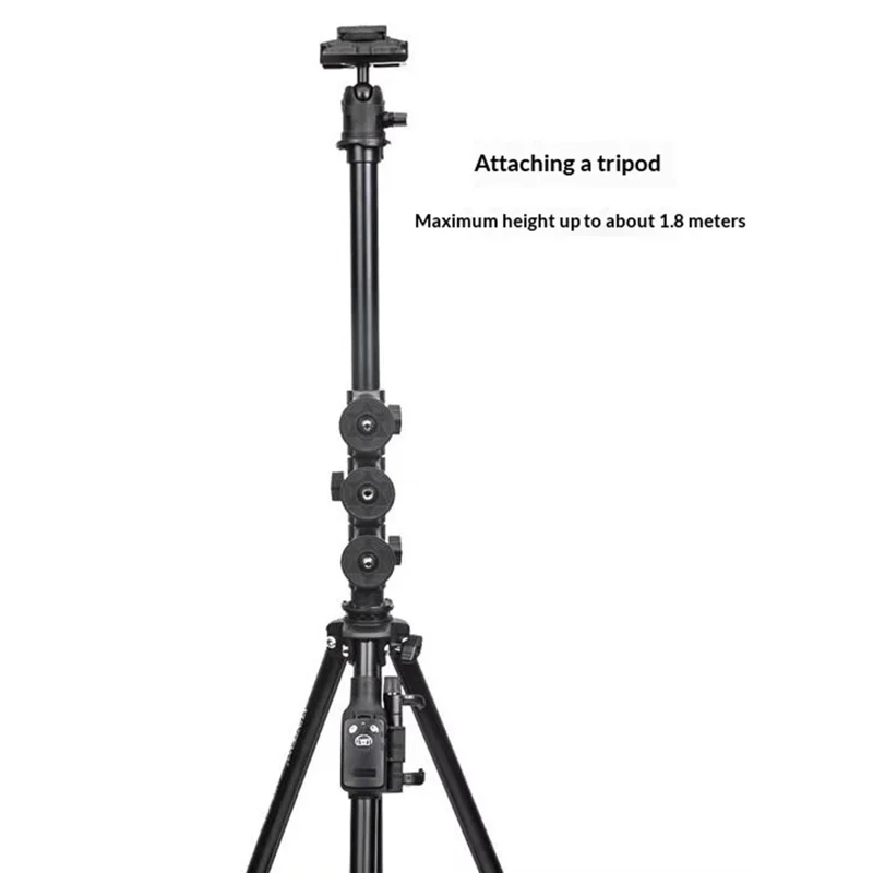 YUNTENG VCT-6109 Stativ Overhead Live-streaming 3-i-1 sæt med vandret arm, Bluetooth-kompatibel fjernbetjening og telefonholder til kamera, DSLR, systemkamera og smartphone
