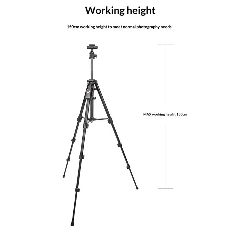 YUNTENG VCT-6109 Stativ Overhead Live-streaming 3-i-1 sæt med vandret arm, Bluetooth-kompatibel fjernbetjening og telefonholder til kamera, DSLR, systemkamera og smartphone