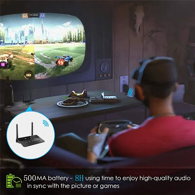 WB2 Wireless Receiver Transmitter 2 in 1 Bluetooth-compatible 5.0 Adapter with Dual Antenna for TV Speaker Phone Tablet PC
