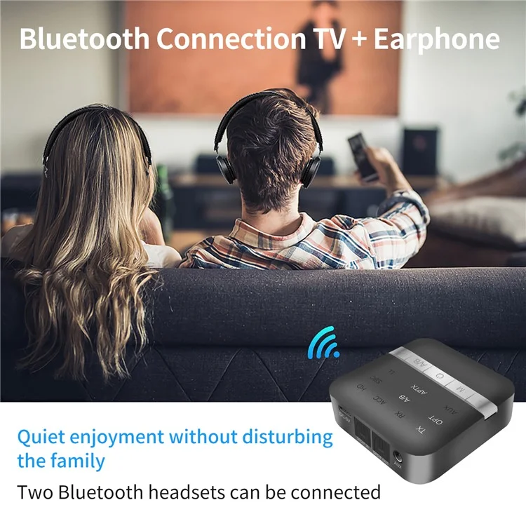 TX200 Transmetteur Récepteur Bluetooth 5.0 APTX 2 en 1 Adaptateur Audio Sans Fil Numérique Optique TOSLINK pour TV PC
