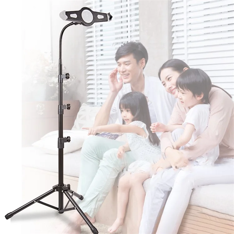 JYX-368 360° Rotation Tablet Holder Height Adjustable Tripod Stand for Selfie Live Broadcast