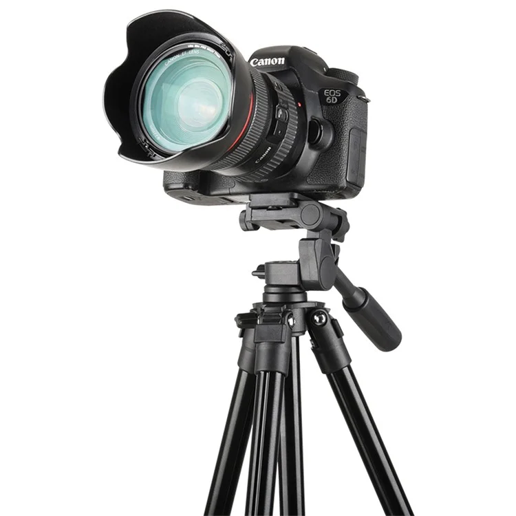 Q162 4-Section Telescopic Tripod Stand with 360 Degrees Swivel Pan Head for DSLR SLR Camera Phone