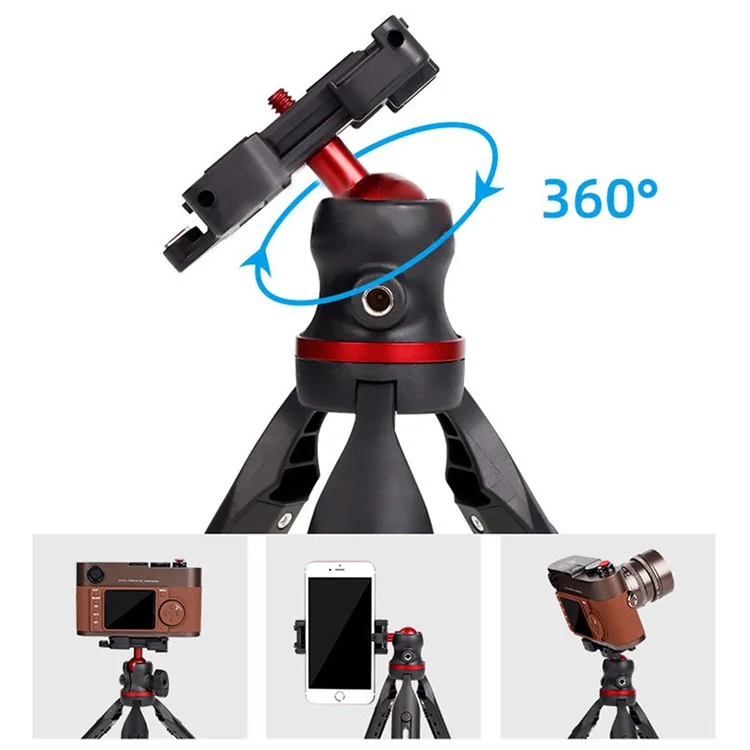 XILETU XBT1 Adjustable Height Mini Desktop Tripod with Folded Phone Holder