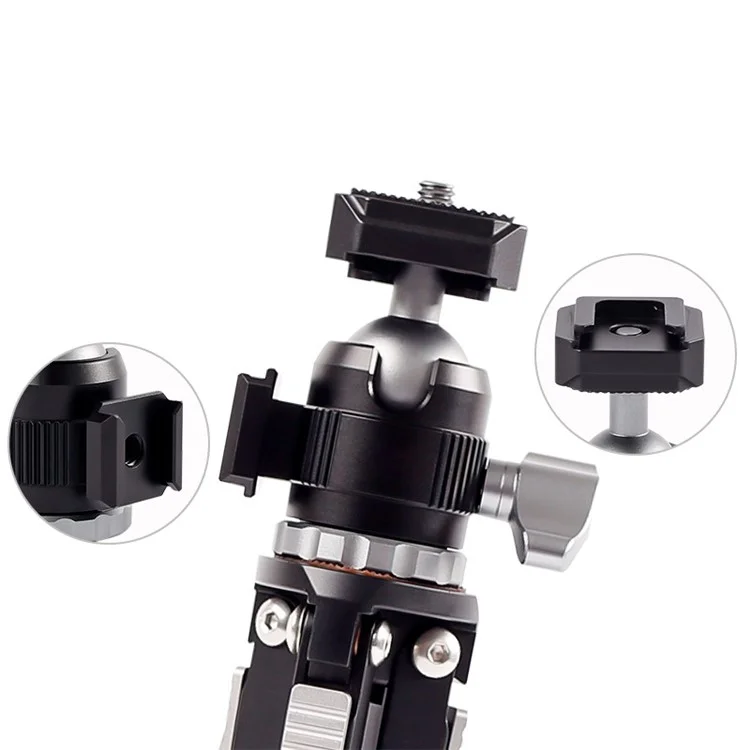 Xiletu Mc22 + Xtd20 Mini Trípode + 360 Grados Cabeza de Bola Giratoria Con Soporte de Zapatilla Caliente Dual Para la Cámara DSLR Luz de Relleno de Micrófono