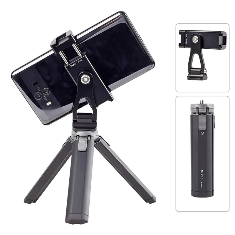 XILETU XJ18+XTD20 Two-Stage Desktop Tripod with 360 Degree Phone Holder for SLR Camera Mobile Phone