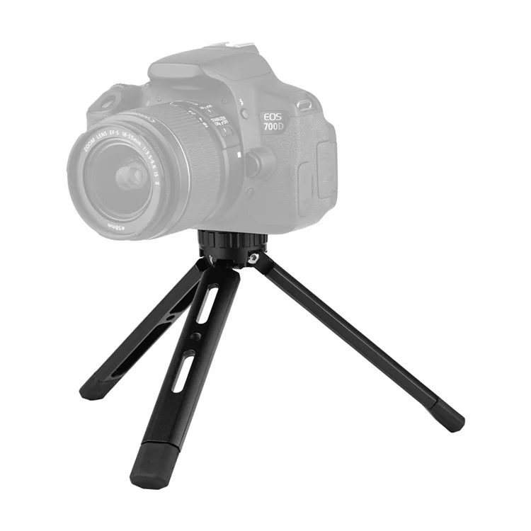 Aluminum Alloy Mini Tripod with 1/4 Thread Hole and 2 Expansion Slots for Camera Smartphone Holder Fill Light Stabilizer