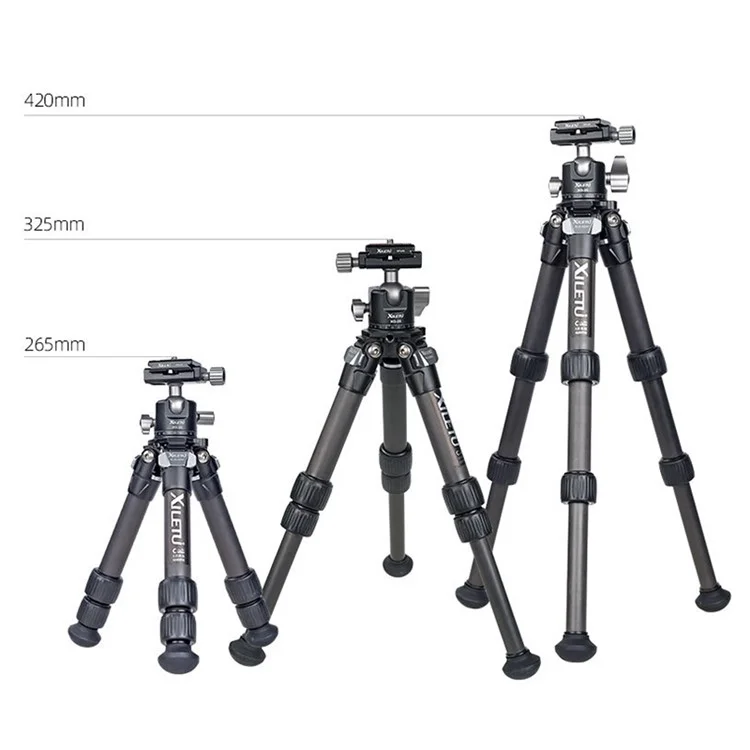 XILETU XLS223C+XG25 Portable Retractable Tripod Holder Stand for DSLR Mirrorless Camera
