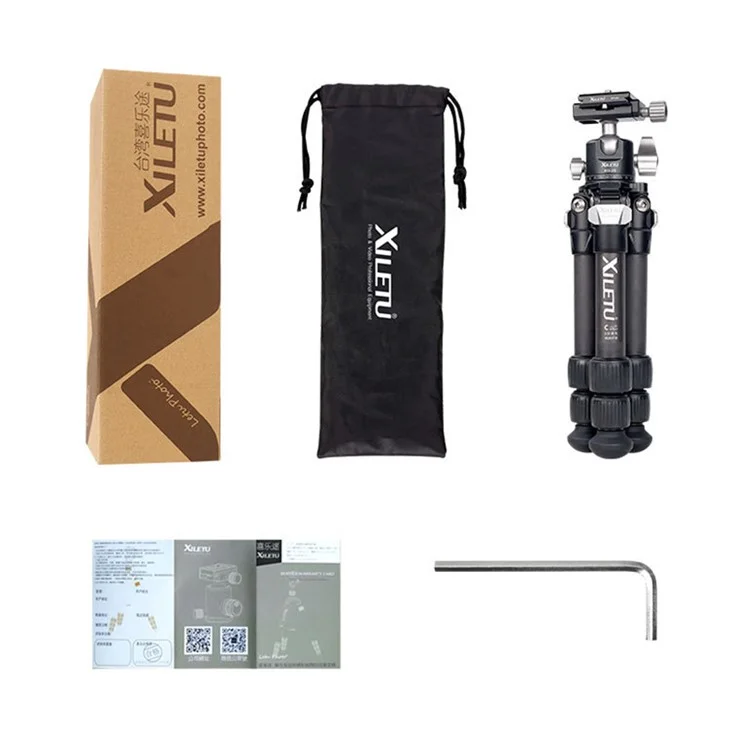 XILETU XLS223C+XG25 Portable Retractable Tripod Holder Stand for DSLR Mirrorless Camera
