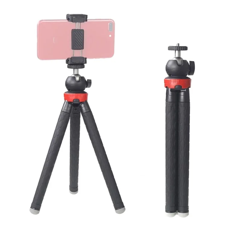 Xiletu XS-110 Portable Camera Tripod Stand Travel Outdoor Live Selfie Stick Trépied Avec Clip de Téléphone