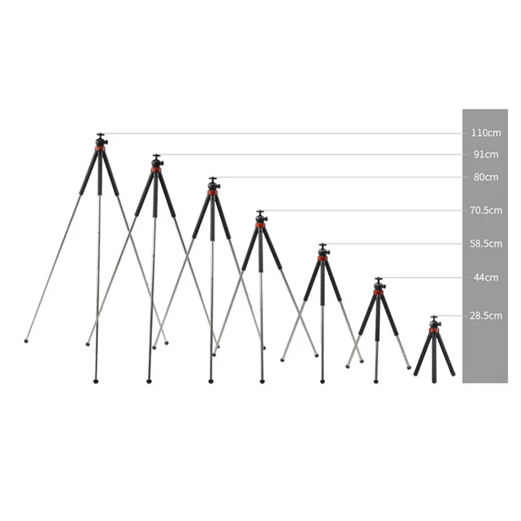 Xiletu XS-110 Portable Camera Tripod Stand Travel Outdoor Live Selfie Stick Trépied Avec Clip de Téléphone