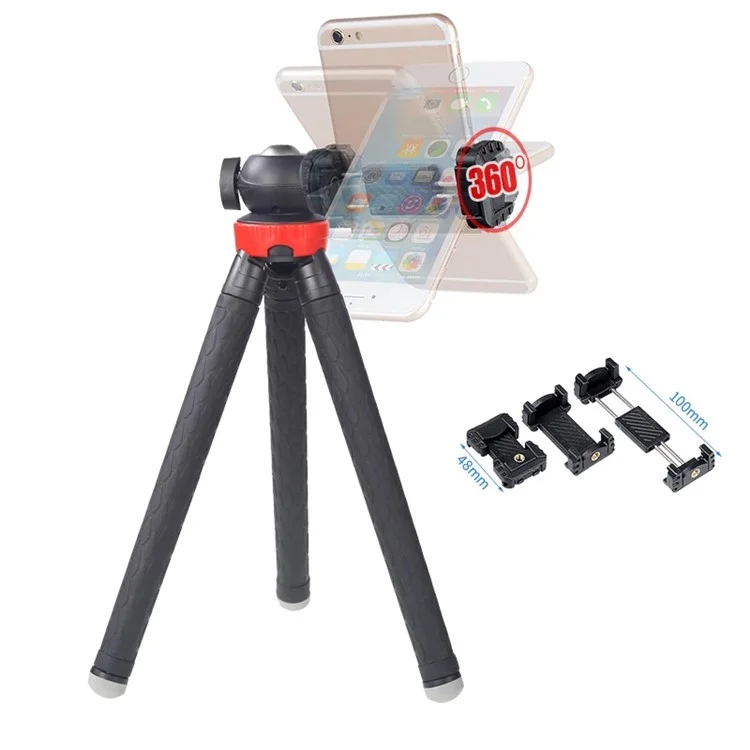 Xiletu XS-110 Portable Camera Tripod Stand Travel Outdoor Live Selfie Stick Trépied Avec Clip de Téléphone