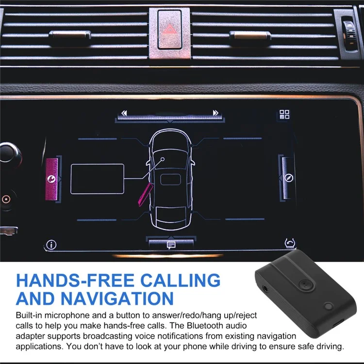 Receptor Bluetooth 5.0 para coche J28 Transmisor de teléfono móvil Convertidor Dongle USB con Adaptador AUX de 3,5 mm 