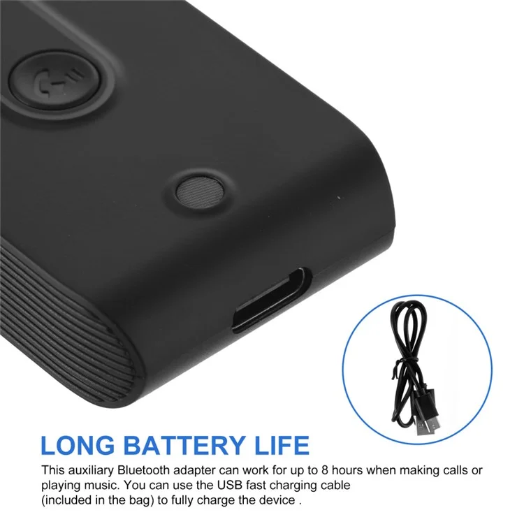 Receptor Bluetooth 5.0 para coche J28 Transmisor de teléfono móvil Convertidor Dongle USB con Adaptador AUX de 3,5 mm 