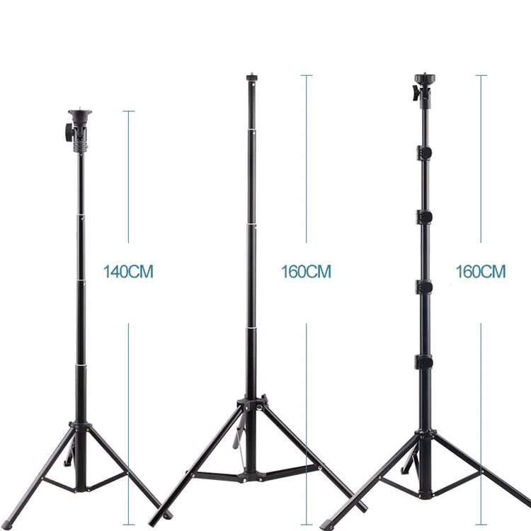 T9 5-teiliger 140 cm Teleskop-Selfie-Stick Handyhalterung Live-Streaming-Stativ mit Handyklammer + Bluetooth-Fernbedienung + Aufbewahrungstasche