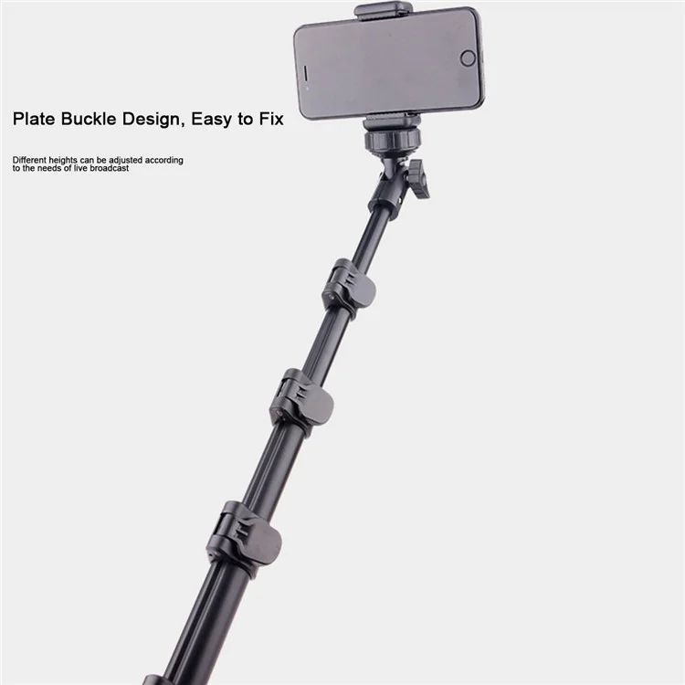 T9 5-teiliger 140 cm Teleskop-Selfie-Stick Handyhalterung Live-Streaming-Stativ mit Handyklammer + Bluetooth-Fernbedienung + Aufbewahrungstasche