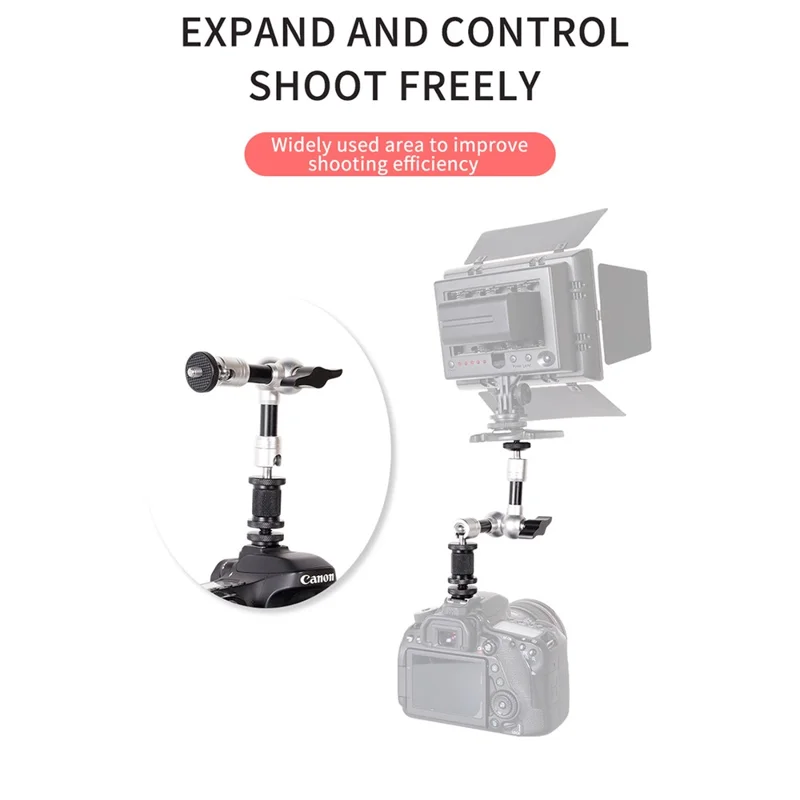 7 inch Rotatable Camera Mount LCD Monitor Foldable Flexible Arm with 1/4" Screw for SLR Camera/Fill Light