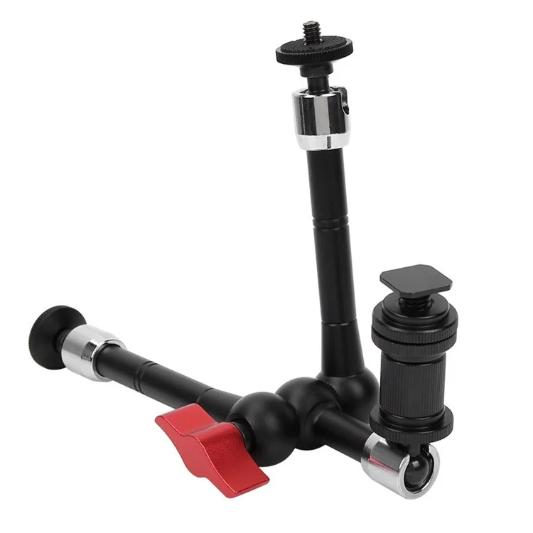 11 inch Folding 3-Section Camera Mount SLR Camera Flexible Boom Arm with 1/4" Screw/360-deree Rotatable Ball Head